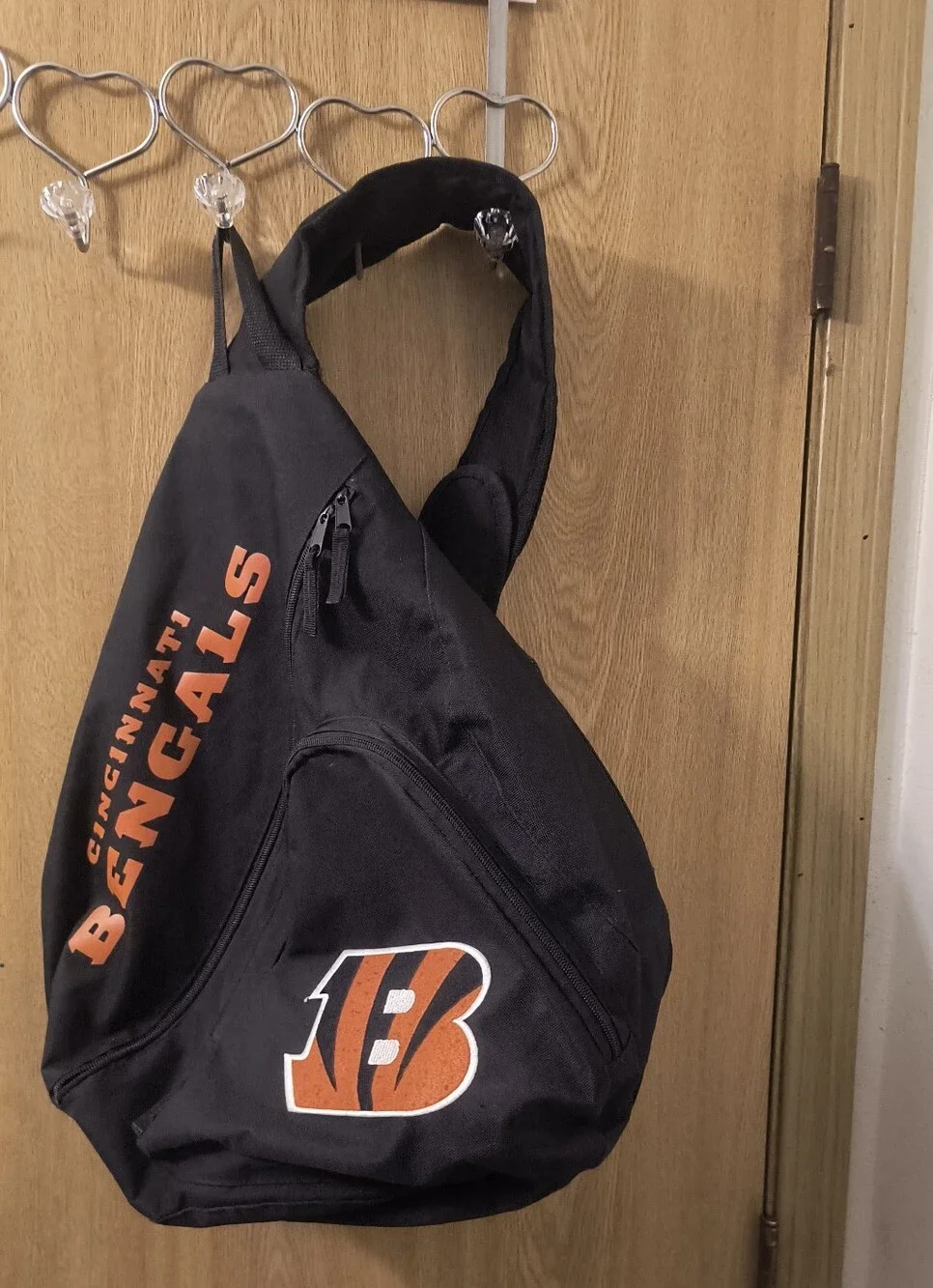 Cincinnati Bengals Sling Bag Crossbody Backpack Single Strap NFL Fan Gear Black